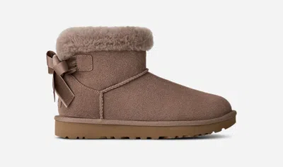 Ugg ® Women's Mini Bailey Mixed Bow Suede Classic Boots In Caribou In Brown