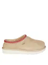 Ugg Tasman Suede Slippers With Shearling Lining In Neutral