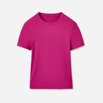 Ugg ® Women's Miriam Baby Tee Rib Lenzingu2122 Ecoverou2122 Viscose Blend Tops In Chroma Pink