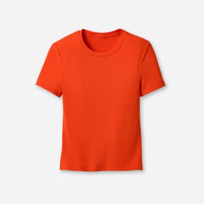 Ugg ® Women's Miriam Baby Tee Rib Lenzingu2122 Ecoverou2122 Viscose Blend Tops In Lobster In Orange