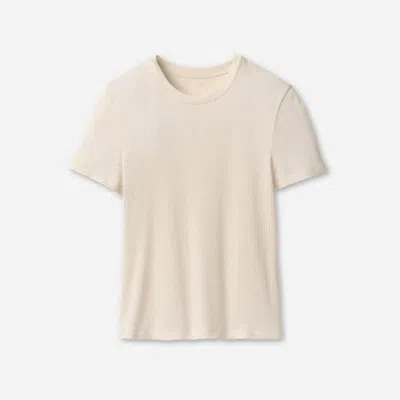 Ugg ® Women's Miriam Baby Tee Rib Lenzingu2122 Ecoverou2122 Viscose Blend Tops In Nimbus In Neutral