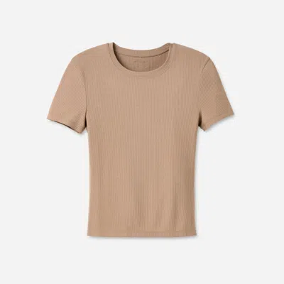 Ugg ® Women's Miriam Baby Tee Rib Lenzingu2122 Ecoverou2122 Viscose Blend Tops In Silver Taupe In Brown