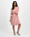 Ugg Women's Monrose 3/4-sleeve Peached-knit Wrap Robe In Pink