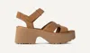Ugg Women's New Heights Ankle Strap Heel Sandal In Chestnut In Pink
