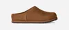 Ugg Matte Finish Smooth Rounded Toe Clogs In Brown