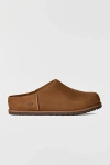Ugg Matte Finish Smooth Rounded Toe Clogs In Brown