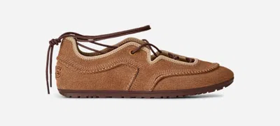 UGG ® WOMEN'S QUILL BALLET SNEAKER SHEEPSKIN SHOES IN CHESTNUT/SAND