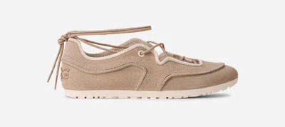 Ugg ® Women's Quill Ballet Sneaker Suede Shoes In Mustard Seed In Brown
