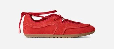 Ugg ® Women's Quill Ballet Sneaker Suede Shoes In Red Pepper