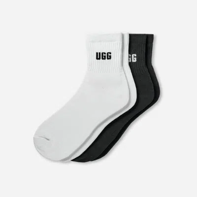 UGG ® WOMEN'S QUINLIN LOGO QUARTER 2 PACK COTTON IN WHITE/BLACK