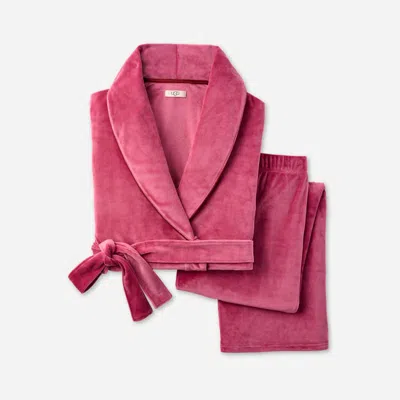 Ugg ® Women's Raechelle Wrap Set Fleece/recycled Materials Bottoms In Strawberry/coffee Berry In Pink