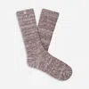 Ugg Ribbed Crew Socks In Brown