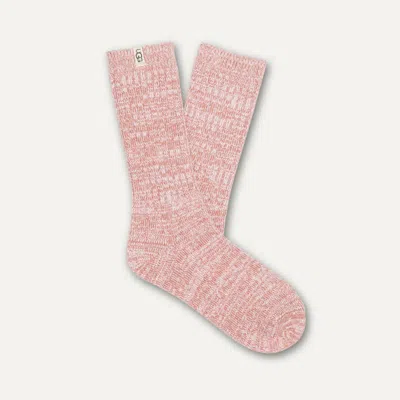 Ugg ® Women's Rib Knit Slouchy Crew Sock Polyester Blend/recycled Materials In Pink/