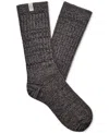 Ugg Rib Knit Crew Socks In Grey,black