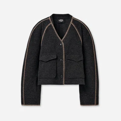 Ugg ® Women's Rina Button-up Top Tops In Black Heather