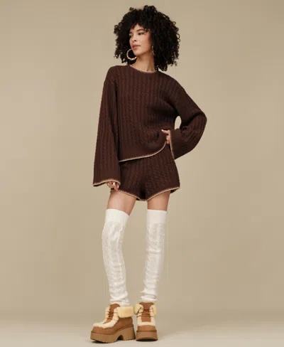 Ugg Women's Rylynn Cable Knit Pull-on Top In Brown