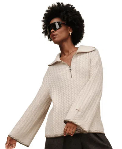 Ugg Women's Rylynn Quarter-zip Cable-knit Sweater In Neutral