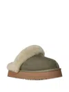 Ugg Disquette Moss Green Eather Slip-ons In Green