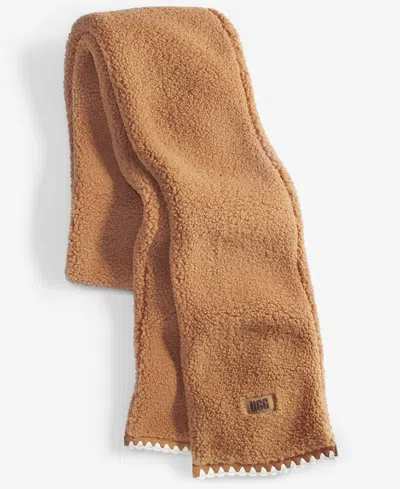 Ugg Women's Scalloped Fluff Scarf In Chestnut