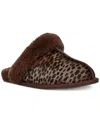 Ugg Scuffette Leopard Cozy Slippers In Burnt Cedar