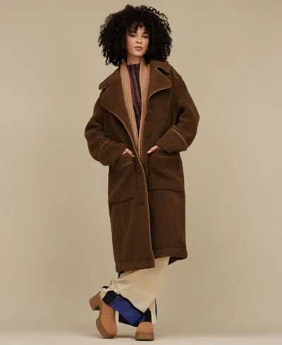 UGG WOMEN'S SEMA COMFORT-FIT FULL-LENGTH FLUFF COAT