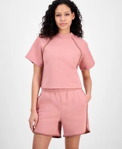 Ugg Women's Short-sleeve Crewneck Sweatshirt In Pink Dawn