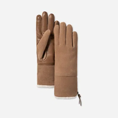 Ugg ® Women's Suede Foldover Glove In Chestnut