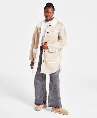 Ugg Women's Takara Luxe Fluff Mid Sherpa Jacket In Sand