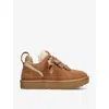 Ugg Casual Brown Boot-style Sneakers With Integrated Laces In Tan