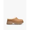 Ugg Woman New Heights Cozy Clog Shoes In Tan