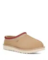 Ugg Tasman Wool-blend Fleece-lined Embroidered Suede Slippers In Sand