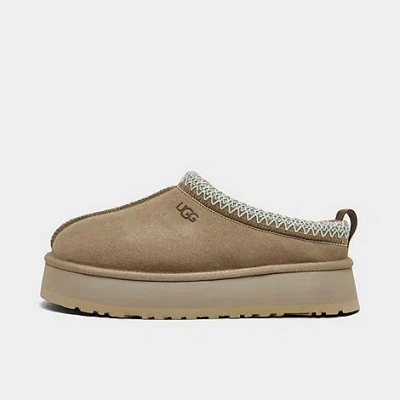 Ugg Tazz Suede Flatform Slippers In Sand