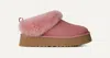 Ugg Platform Suede Flat Mules In Pink
