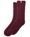 Ugg Women's Teddi Cozy Crew Socks In Burgundy