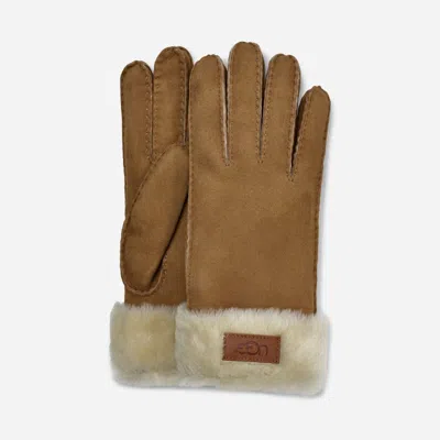 Ugg ® Women's Turn Cuff Glove Sheepskin In Chestnut