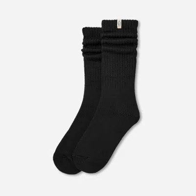 Ugg ® Women's Tyla Slouchy Crew Ii Cotton Blend In Tar In Black