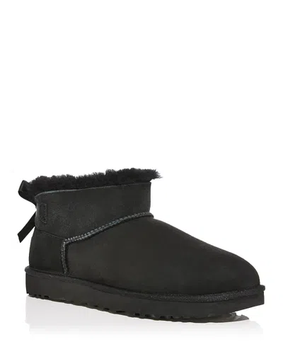 UGG WOMEN'S ULTRA MINI BAILEY BOW SHEARLING LINED BOOTS