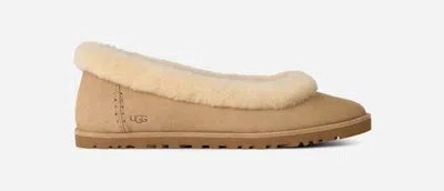 Ugg ® Women's Zora Ballet Flat Sheepskin Shoes In Sand In Brown