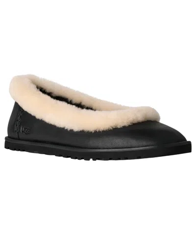 Ugg Women's Zora Ballet Round Toe Flats In Black