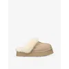Ugg Womens  Disquette Shearling-lined Suede Slippers In Neutral