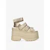 Ugg Goldenrise Platform Sandals In Beige