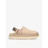Ugg Sand Goldenstar Suede Mules In Beige
