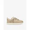 Ugg Lo Lowmel Suede Lace Up Trainers Mustard Seed In Neutral