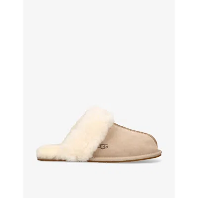 UGG WOMENS SCUFFETTE II BRAND-DEBOSSED SUEDE SLIPPERS BEIGE EUR 38/5 UK