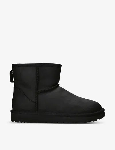 Ugg Womens Black Classic Mini Suede And Shearling Ankle Boots Eur 36 / 3 Uk
