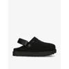 Ugg Chic Sheepskin Sandals With Adjustable Strap And Cushioned Sole In Black