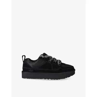 UGG WOMENS BLACK LO LOWMEL SUEDE LOW-TOP TRAINERS EUR 39 / 6 UK