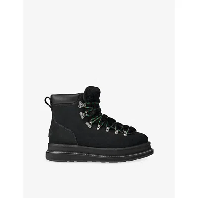 Ugg Womens Black  X Sacai Suede Hiker Boots Eur 40 / 7 Uk In Animal Print