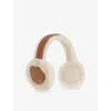 Ugg Womens Chestnut Brand-embroidered Leather Earmuffs In Chestnut