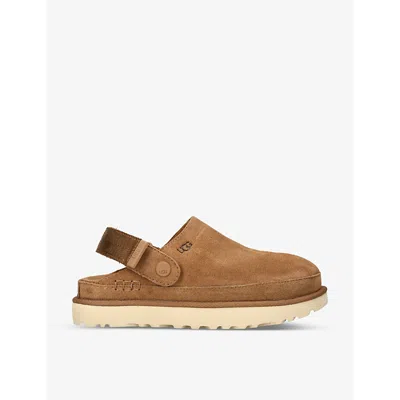 UGG WOMENS BROWN GOLDENSTAR SUEDE CLOGS EUR 40 / 7 UK,64829044